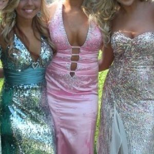 Cut Out Beaded Detail La Femme Prom Dress Size 8